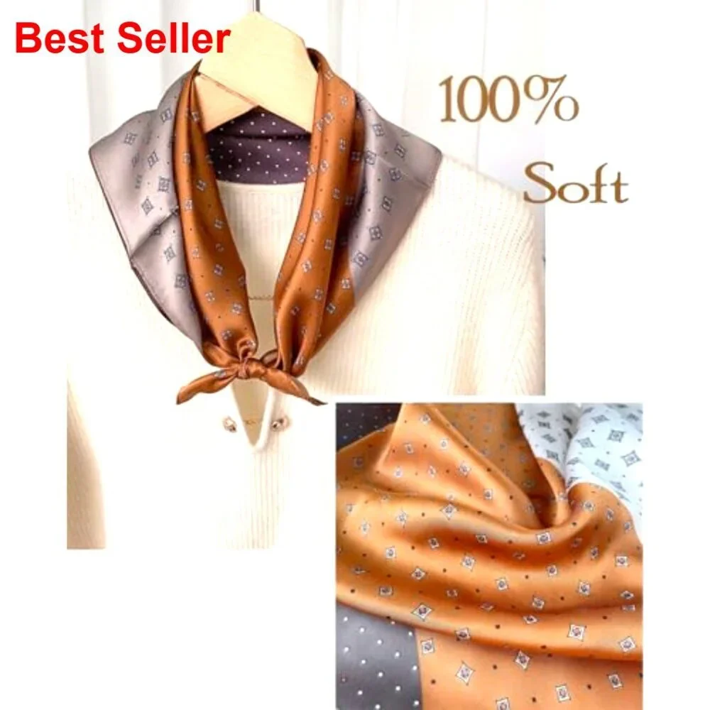 Lightweight Silk Satin Head Scarf for Women Fashion Accessory
